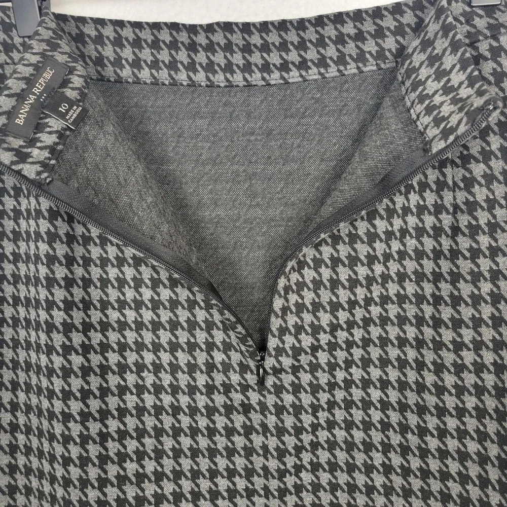 Banana Republic Houndstooth Mini Skirt 10 Black Gray Y2K Office Preppy Academia‎